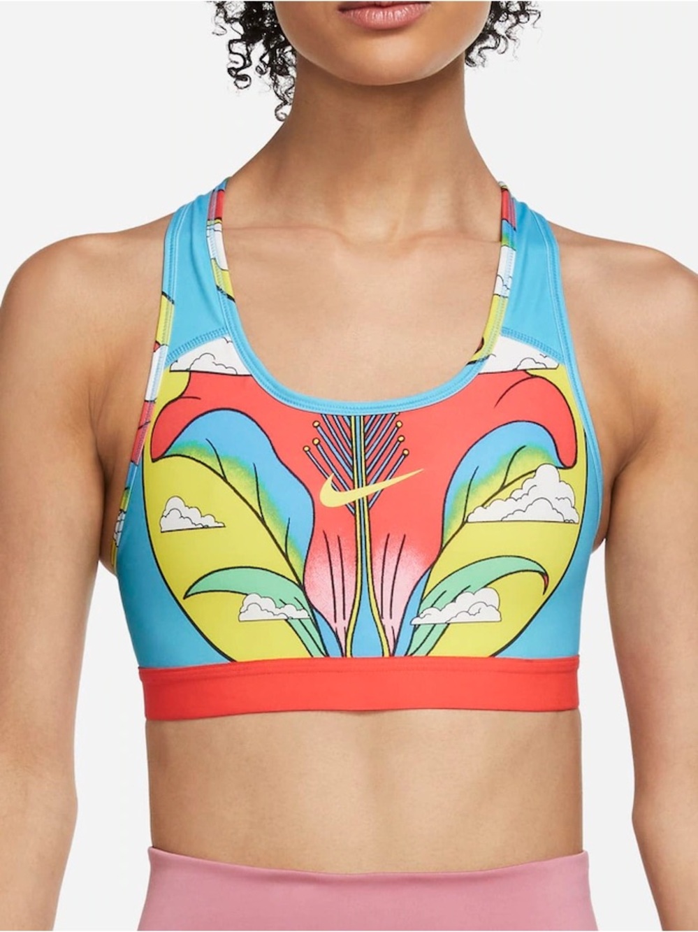 Nike Women's A.I.R. Cristina Daura Blue & Coral Printed Sports Bra